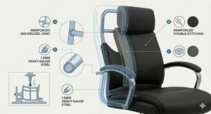 Illustration highlighting the reinforced internal steel frame that ensures durability and long-term use.