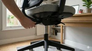 Illustration of a heavy-duty Class 4 gas lift mechanism for height adjustment on a British-standard office chair.