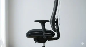 Side view of a 24 hour office chair showing the deep padded seat and contoured backrest designed for multi-shift use.