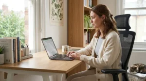 Comfortable ergonomic office chair with lumbar support priced under £100.