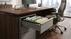 Executive 3-drawer office pedestal drawers featuring deep suspension filing for A4 and foolscap folders
