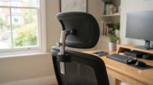 Adjustable neck and head support attachment for a high-back office chair.