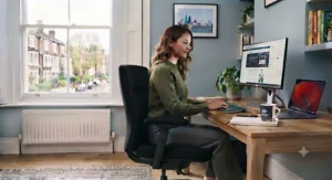 Classic black ergonomic chair, a professional choice for sustained productivity.