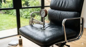 Close-up of durable, high-quality leather upholstery showing resistance to wear and tear.