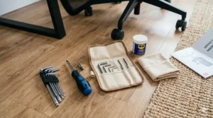 Essential tools for office chair repair including an Allen wrench and screwdriver.