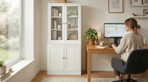 The best office cupboard blending seamlessly into a minimalist residential home study setup