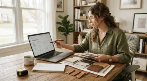 Commercial buyer reviewing a stationery cupboard vs stationery cabinet catalogue for procurement.