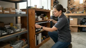 Comparing internal shelving depth of a stationery cupboard vs stationery cabinet for office supplies.